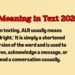 ALR Meaning in Text 2026