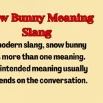 Snow Bunny Meaning Slang