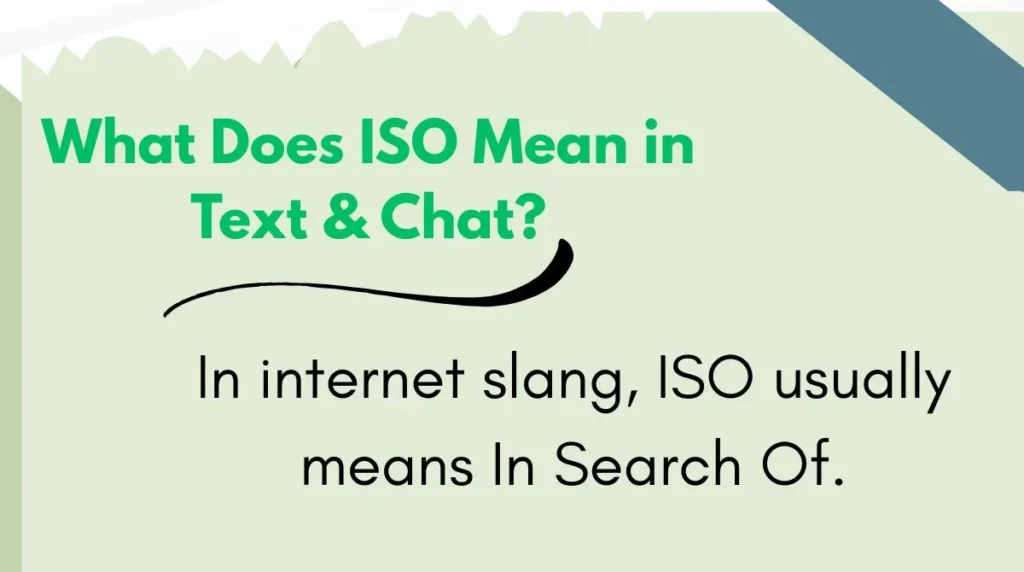 What Does ISO Mean in Text & Chat?