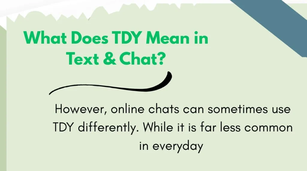 What Does TDY Mean in Text & Chat?